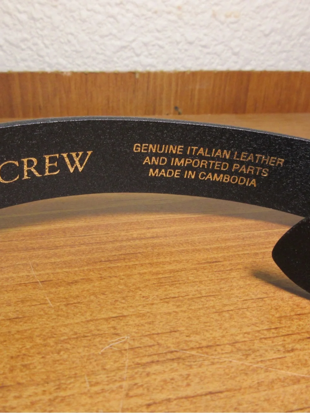 J. Crew Black Leather Belt with Gold Twisted Buckle